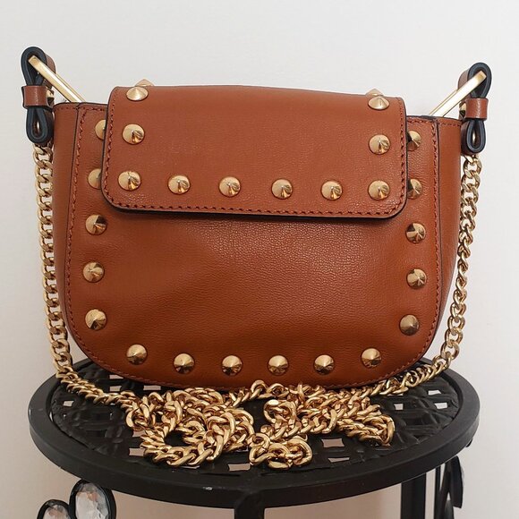 BRIAN ATWOOD SMALL SHOULDER CROSSBODY LIGHT BROWN LEATHER BAG - Picture 1 of 13